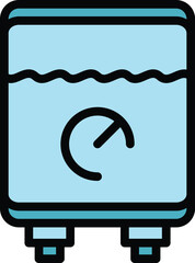 Sticker - Thermal gas boiler icon outline vector. Water home. Energy system color flat