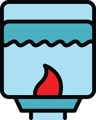 Poster - Central gas boiler icon outline vector. Home heater. Hot energy color flat