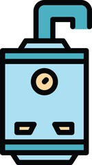 Poster - Gas boiler pump icon outline vector. House heater. Hot water color flat