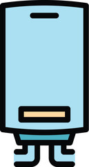 Poster - Interior gas boiler icon outline vector. Energy system. Warm pump color flat