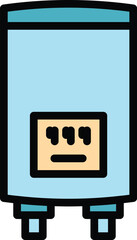 Poster - Gas boiler meter icon outline vector. Home water. Energy system color flat