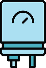 Poster - Gas boiler equipment icon outline vector. System energy. Thermal fire color flat