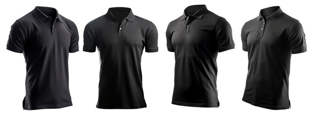 black polo shirt template for mock up in white background