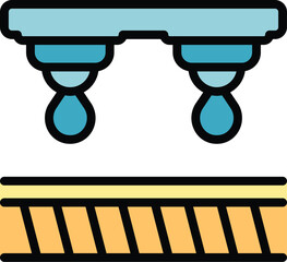 Poster - Water drop irrigation icon outline vector. Farm garden. Drip system color flat