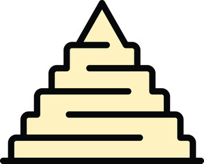 Canvas Print - Tomb pyramid icon outline vector. Ancient egypt. Scene tourism color flat
