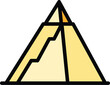 Old pyramid icon outline vector. Ancient egypt. Cairo desert color flat