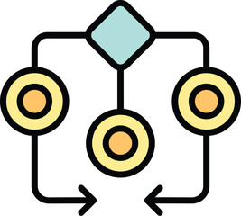 Poster - Workflow progess icon outline vector. Gear system. Web plan color flat