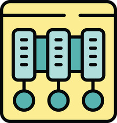 Poster - Workflow procedure icon outline vector. Business project. Web plan color flat