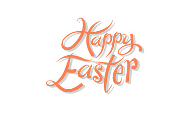 Wall Mural - digital png illustration of happy easter text on transparent background