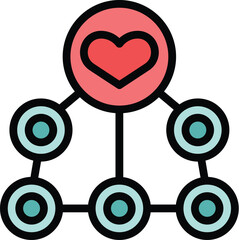 Poster - Like review scheme icon outline vector. Online marketing. Business positive color flat