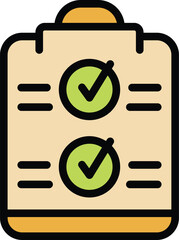 Poster - Help clipboard icon outline vector. Social review. Online customer color flat