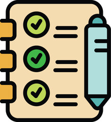 Poster - Emotional health icon outline vector. Social review. Media positive color flat