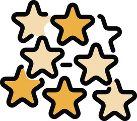 Poster - Marketing stars icon outline vector. Social review. Health mental color flat