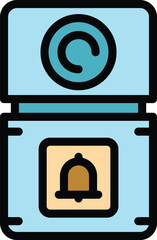 Poster - Video intercom system icon outline vector. Door bell. Security control color flat