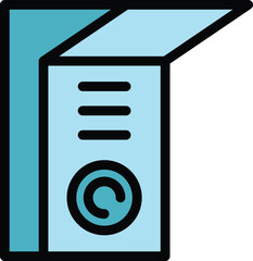 Poster - Phone video intercom icon outline vector. Door system. Security control color flat