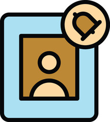 Poster - Video intercom panel icon outline vector. Door system. Camera security color flat