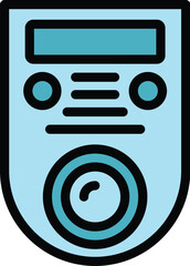 Poster - Video intercom access icon outline vector. Door system. Phone camera color flat