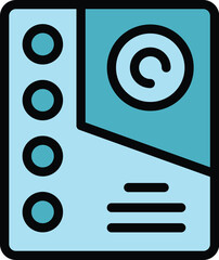 Poster - Modern video intercom icon outline vector. Camera security. Control alarm color flat