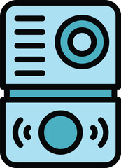 Poster - Video intercom accessories icon outline vector. Alarm panel. Security entrance color flat