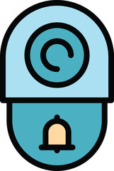 Poster - Voice video intercom icon outline vector. Door system. Camera bell color flat