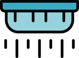 Poster - Smoke detector icon outline vector. Fire alarm. Home system color flat