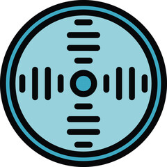 Poster - Smoke detector motion icon outline vector. Alarm fire. Home system color flat