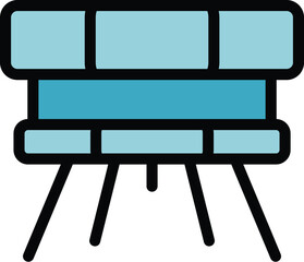 Poster - Smoke detector panel icon outline vector. Fire sensor. Home control color flat