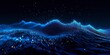 Data technology futuristic illustration. Blue wave pattern on a dark background. Generative AI