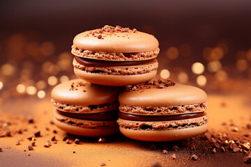 Sticker - French macarons sweets with chocolate