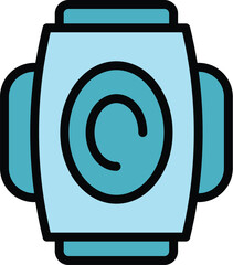 Poster - Bike stop light icon outline vector. Biker motorbike. Gear part color flat