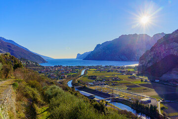 Wall Mural - View from the north on Lake Garda