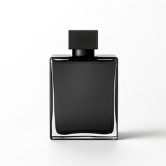 Canvas Print - Mockup, empty perfume bottle on black. AI Generated Images