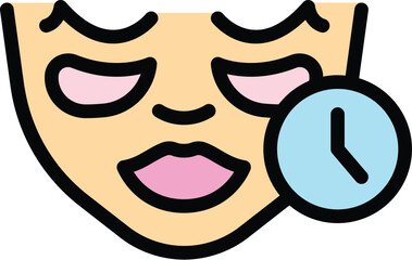 Poster - Eye patch time icon outline vector. Mask beauty. Cosmetic cream color flat