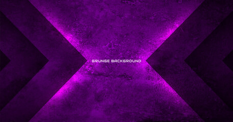 Wall Mural - 3D purple techno abstract background overlap layer on dark space with grungy decoration. Modern graphic design element style. Rough cutout shape concept for web banner, flyer, card, or brochure cover