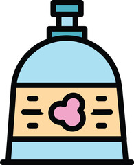 Poster - soap dispenser icon outline vector. liquid bottle. wash product color flat