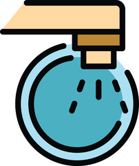 Poster - water tap cleaner icon outline vector. liquid bottle. wash clean color flat