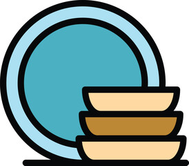 Poster - dish pack icon outline vector. kitchen detergent. lemon dishwash color flat