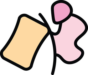 Poster - wash sponge icon outline vector. liquid detergent. clean water color flat