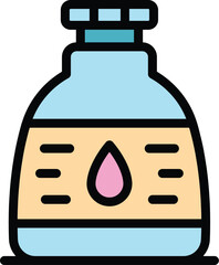 Poster - cleaner bottle icon outline vector. water product. liquid detergent color flat