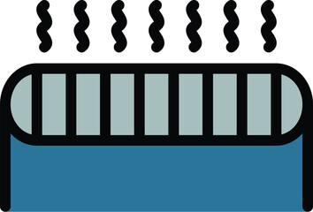 Poster - Warm heating icon outline vector. Heater electric. Convector home color flat
