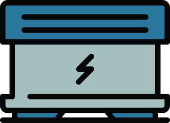 Poster - Control convector icon outline vector. Home heater. Panel heater color flat