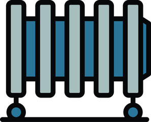 Poster - Wheel radiator icon outline vector. Electric heater. Home heat color flat