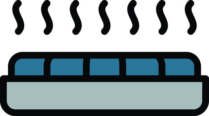 Poster - Domestic warm radiator icon outline vector. Heater convector. Household heating color flat
