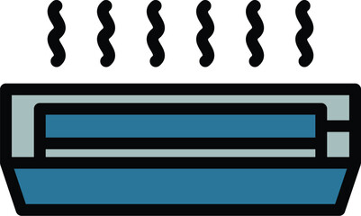 Poster - Air conditioner heat icon outline vector. Radiator electric. Home valve color flat