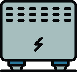 Poster - Electric radiator icon outline vector. Heater convector. Heat wall color flat