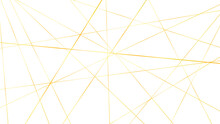 Abstract Luxury Gold Lines With Many Squares And Triangles Shape On White Background. Geometric Random Chaotic Lines Background.
