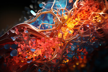 Leinwandbilder - A high-resolution medical scan image showcasing a healthy liver in detail,  Generative AI technology.