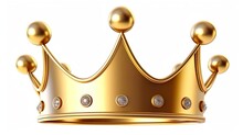 Gold Crown Isolated. Golden Crown On A Transparent