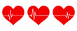 Vector heartbeat pulse heart rate medical symbol.