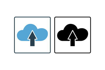 Wall Mural - Cloud Upload icon. suitable for web site design, app, user interfaces. solid icon style. Simple vector design editable